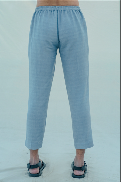 Cotton X Linen Sky Blue Trouser-3