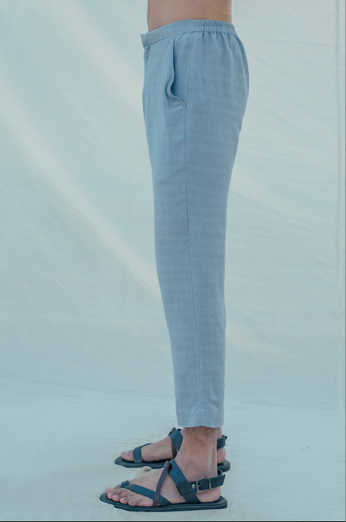 Cotton X Linen Sky Blue Trouser-2