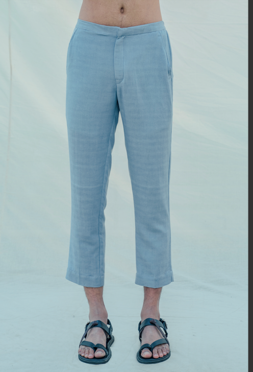 Cotton X Linen Sky Blue Trouser-1