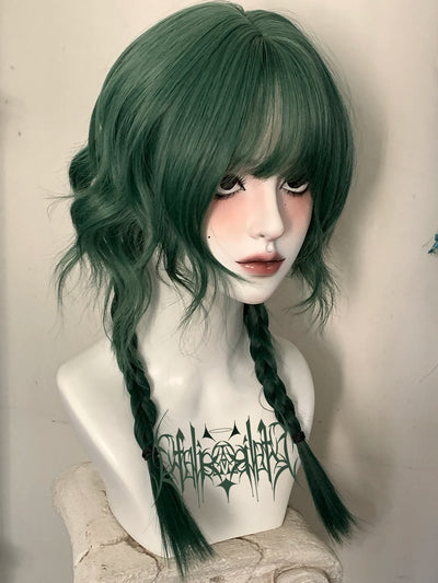 Gradient Color Gothic Style Punk Lolita Wear Wig Female Long Hair Curly Hair Female