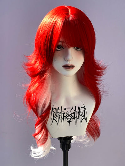 Gradient Color Lolita Wear Gothic Style Punk Y2K Wear Wig Female Long Curly Hair