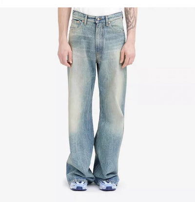 Women's Jeans In Cotton High Quality Wash Denin Pants 2024 Spring New Luxury Design Light Blue Full Length Trousers For Women