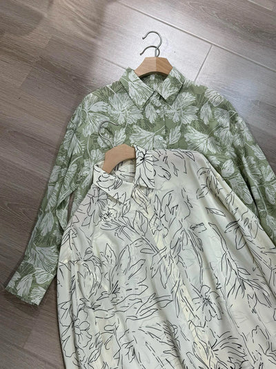 Silk Series/24 Spring/Summer New High Quality Printed Silk Shirt Vintage Floral Printing Long Sleeve Blouse