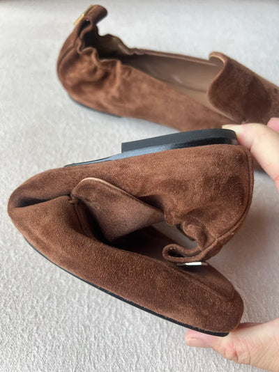 Brown Suede Shoes Flat Super Comfortable Women Loafers