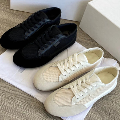 Super Comfortable Leather and Suede Paneled Breathable Mesh Sneakers