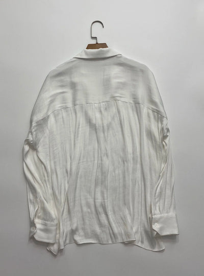 High Quality 2023 Autumn Fashion Long Sleeve White V-neck Shirt  Blouses
