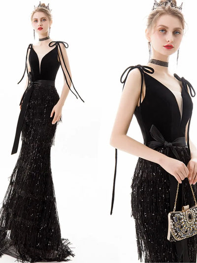 The new and elegant fishtail long dress will be simple generous