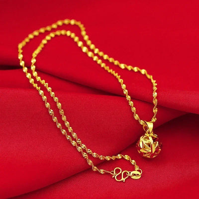 9999 gold necklace women's 24K  real gold necklace pendant gold necklace women's jewelry fashion hundred items