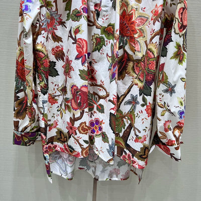 EVACANDIS Women Elegant Vintage Spring New Floral Long Sleeve Shirts Loose Resort Style Cotton High Quality Blouse Bohemian Tops