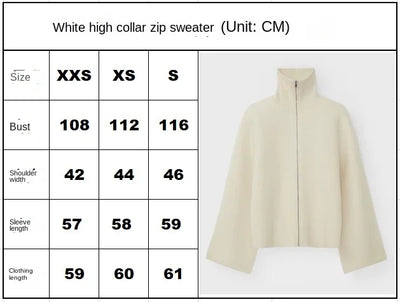 Autumn And Winter New 2023 Women's Clothing Cashmere Loose Sweater Double-Headed Zipper 1025