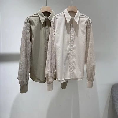 Cotton Woman Blouse Autumn 2023 Single Breasted Slim Fit Turn-down Collar Long Sleeve Shirt b*c Elegant Feminine Shirts
