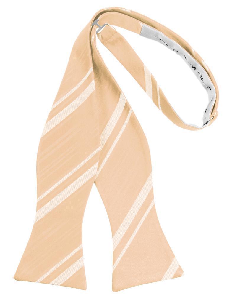 Striped Satin Bow Tie Self Tie-2