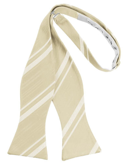 Striped Satin Bow Tie Self Tie-3