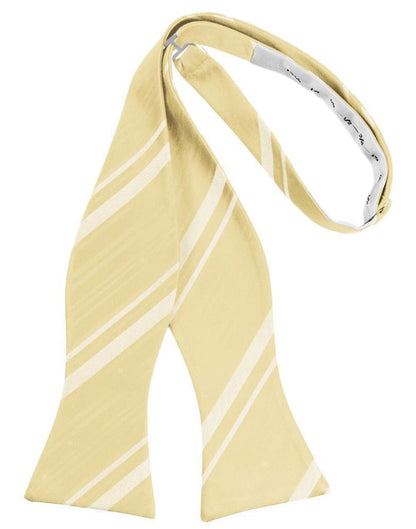 Striped Satin Bow Tie Self Tie-4