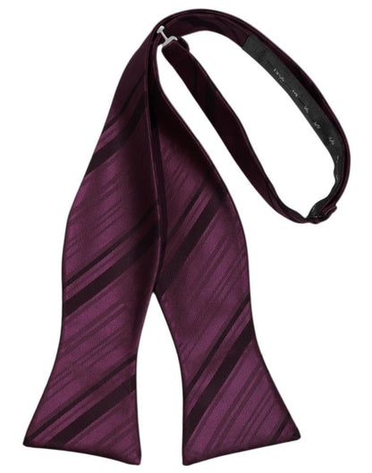 Striped Satin Bow Tie Self Tie-5