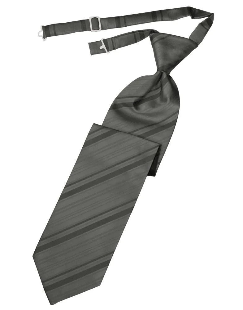 Striped Satin Kids Necktie-10