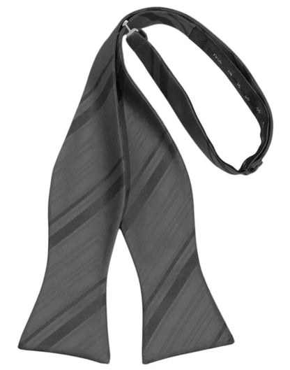 Striped Satin Bow Tie Self Tie-10