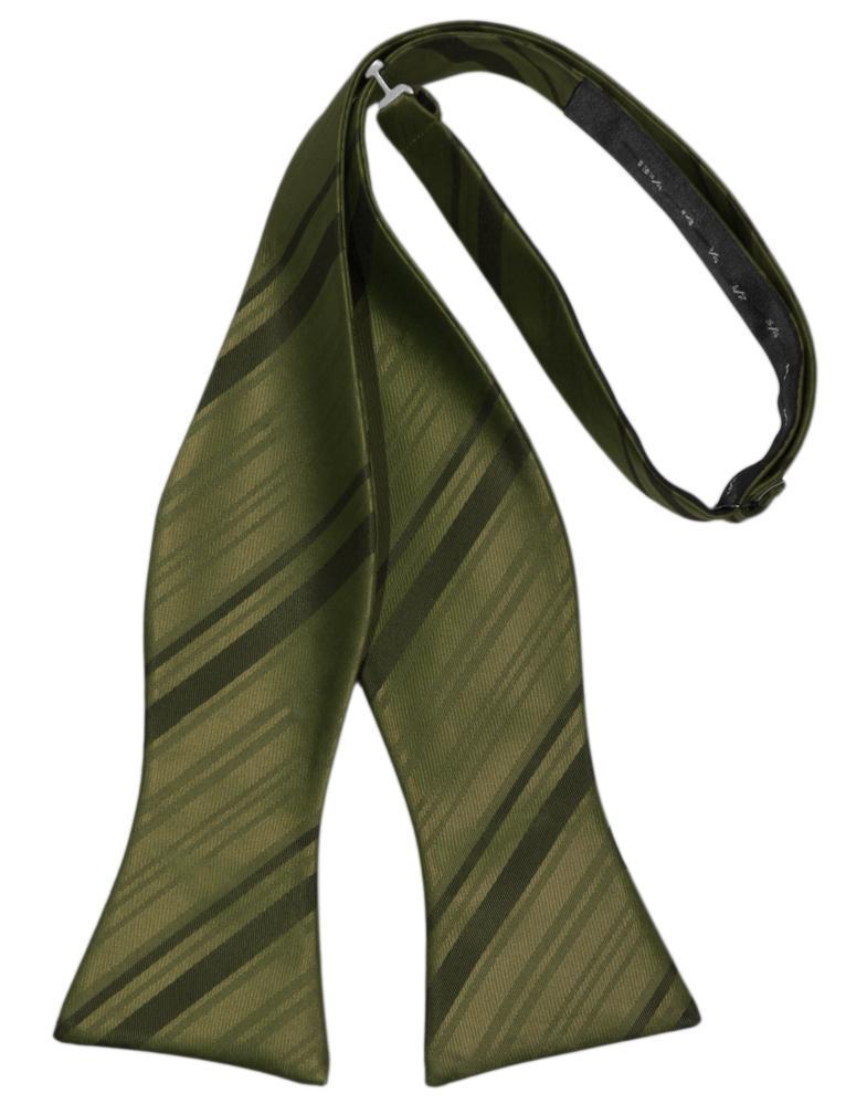 Striped Satin Bow Tie Self Tie-16