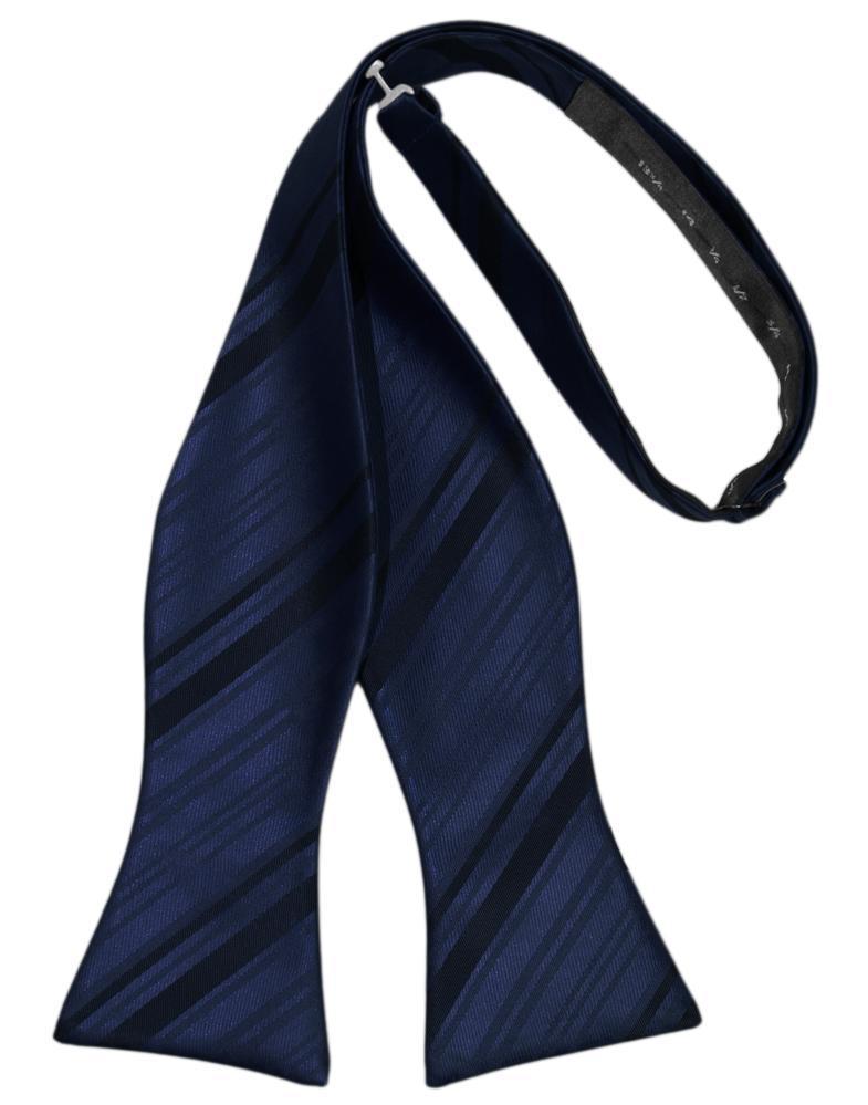 Striped Satin Bow Tie Self Tie-34