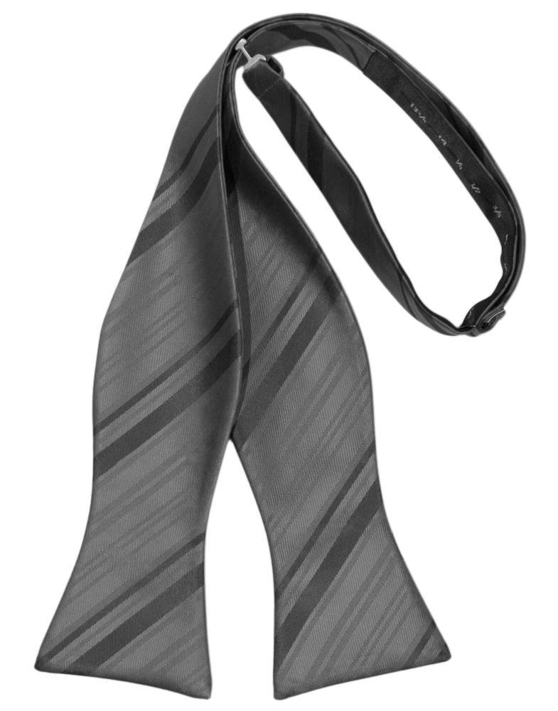 Striped Satin Bow Tie Self Tie-44