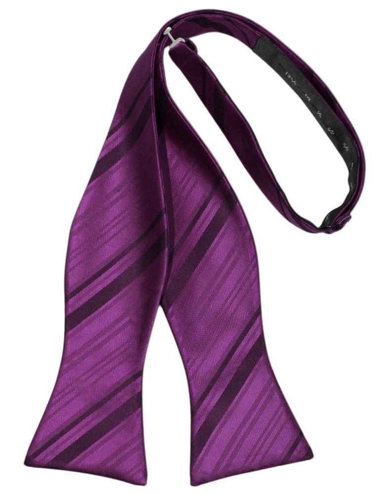 Striped Satin Bow Tie Self Tie-52