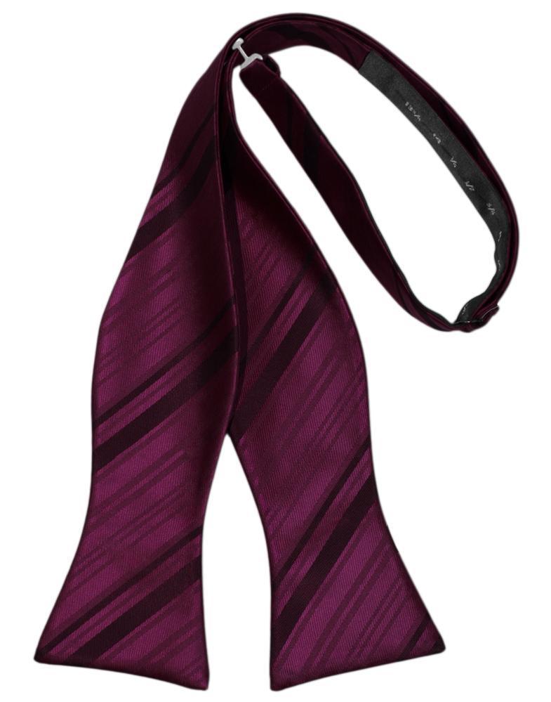 Striped Satin Bow Tie Self Tie-62