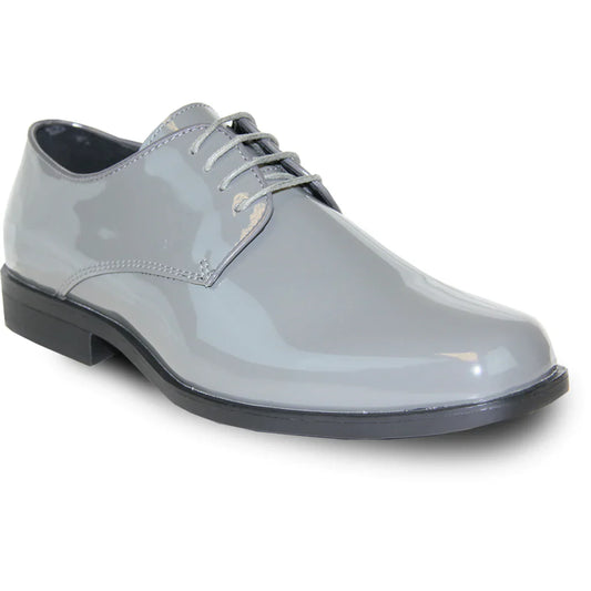 VANGELO Men Dress Shoe TUX-1 Oxford Formal Tuxedo for Prom & Wedding Grey Patent-0