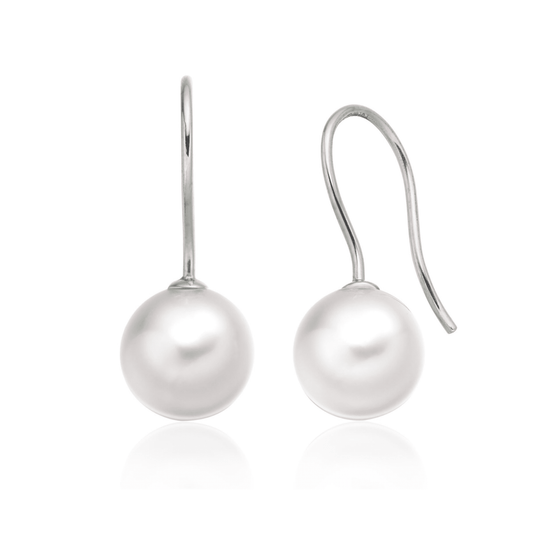 South Sea White Pearl French Hook Keith Earrings in 9-10 MM-0