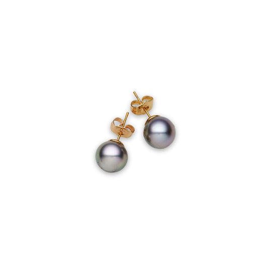 Tahitian South Sea Black Pearls San Morino Earrings 10-11 mm AAA-0