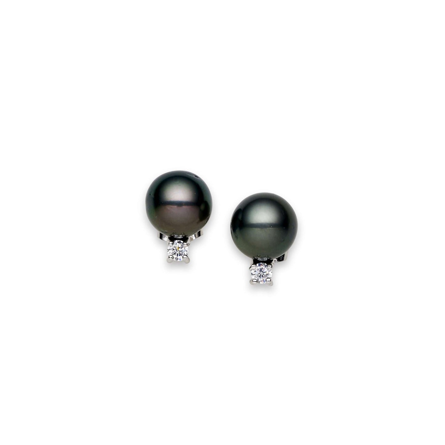 Tahitian South Sea Black Pearls Strahan Earrings 11-12 mm AA+-0