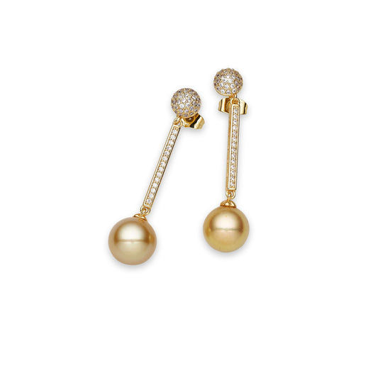 South Sea gold pearl dangling earrings