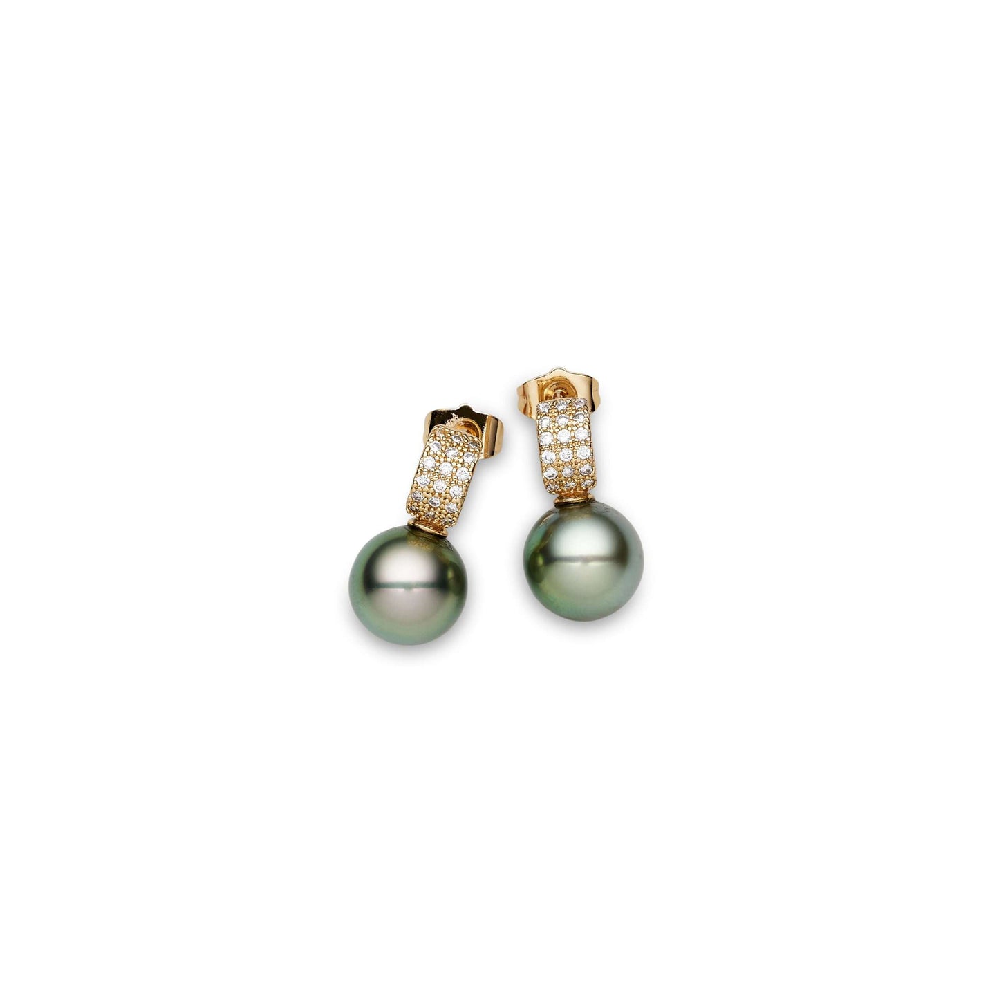 Tahitian South Sea Black Pearls Talinn Dangling Earrings 11-12 mm AA-0