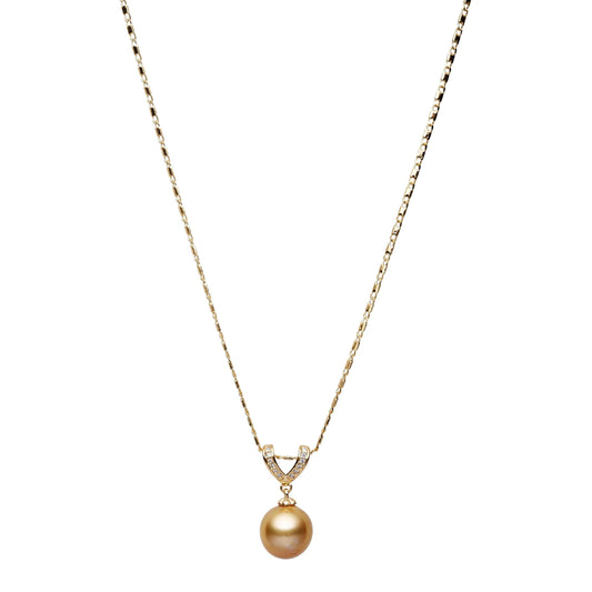 South Sea Gold Pearls Ashwood Pendant 12-13 mm AAA-0