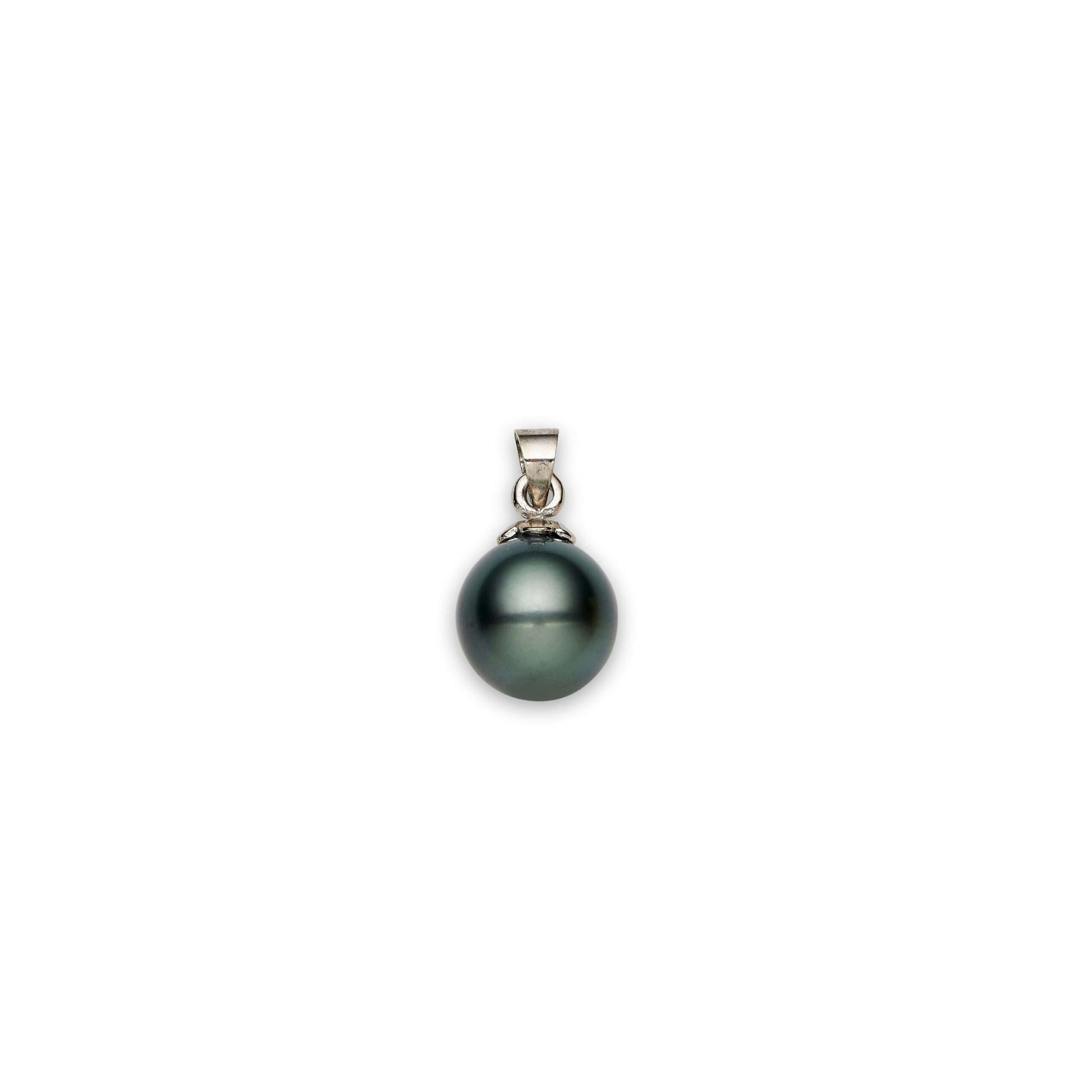 Tahitian South Sea Black Pearls Port Douglas 14ct White Gold Pendant 12-13 mm AAA-0