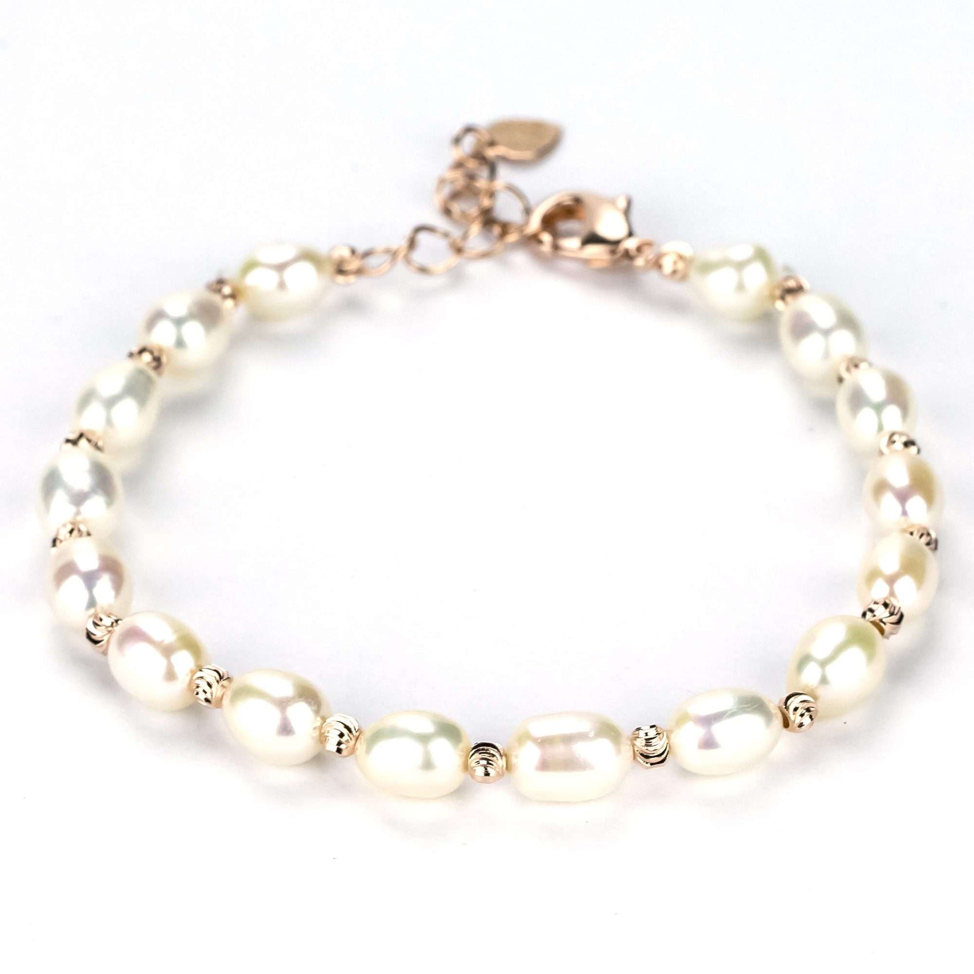 Freshwater Drop Shape White St Lucia Bracelet 7 mm AAAA-0