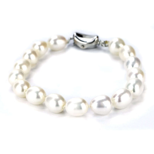 Freshwater Drop Shape White Auchenflower Bracelet 5-6 mm AAA-0