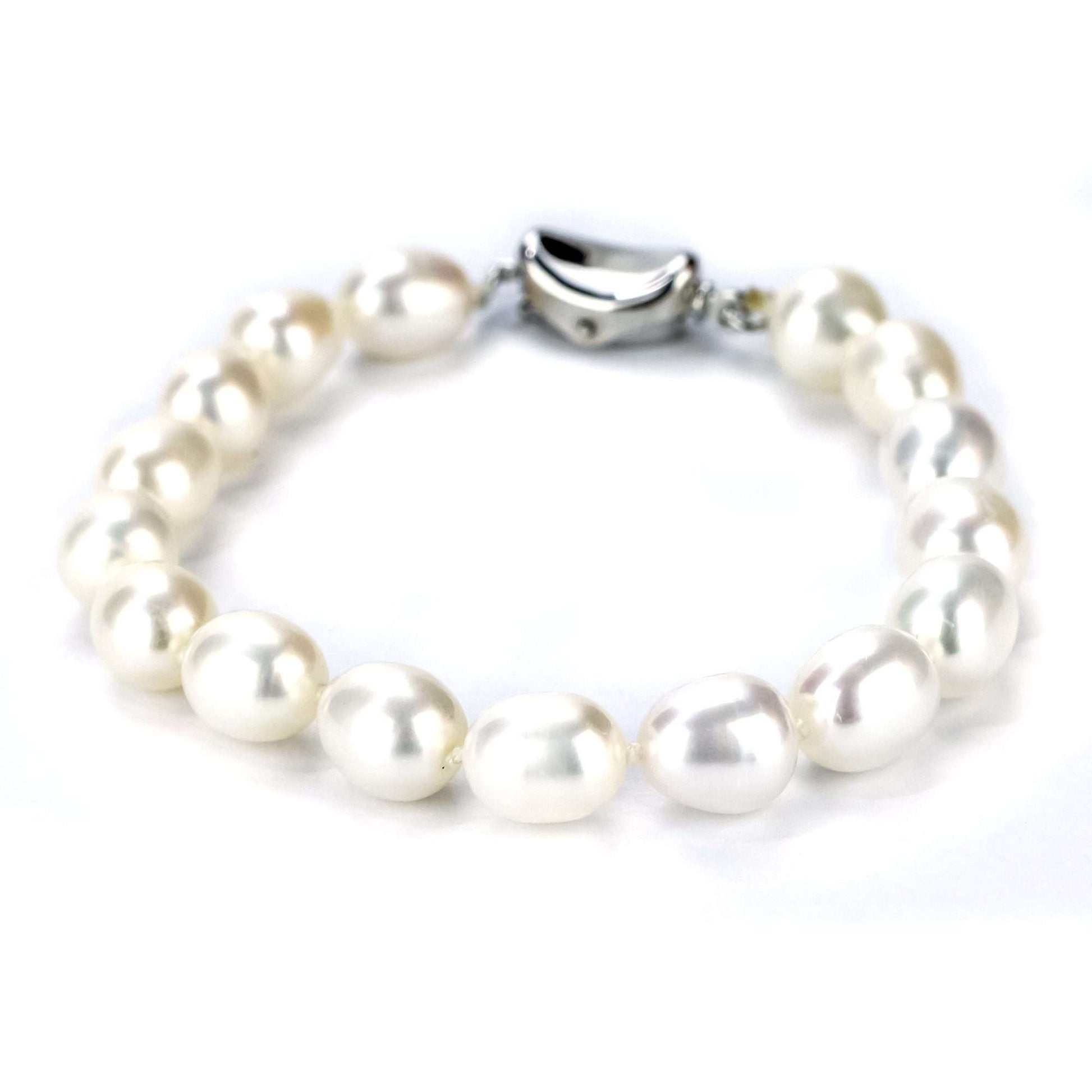 Freshwater Drop Shape White Auchenflower Bracelet 6-7 mm AAA-0