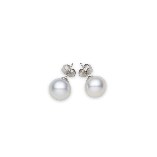 South Sea White Pearl Alford Stud Earrings 9 - 10 MM-0