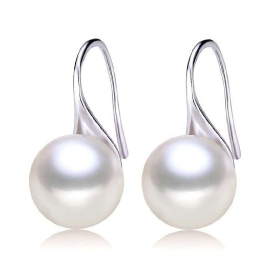 Freshwater White Pearls Brighton Earrings 6-7 mm AA-0