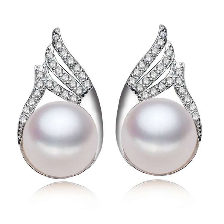 Freshwater White Pearls Noosa Earrings 6-7 mm AAAA-0