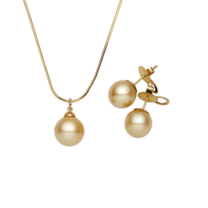 South Sea gold pearl earrings with 14ct gold