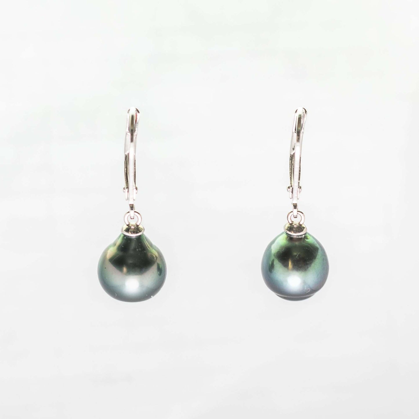 Tahitian South Sea Black Pearl Keith Teardrop Earrings 8 - 9 MM-0