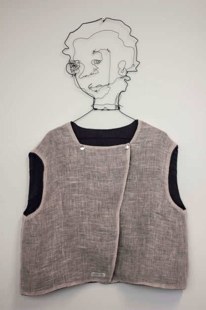 100% Linen Reversible Vest-1