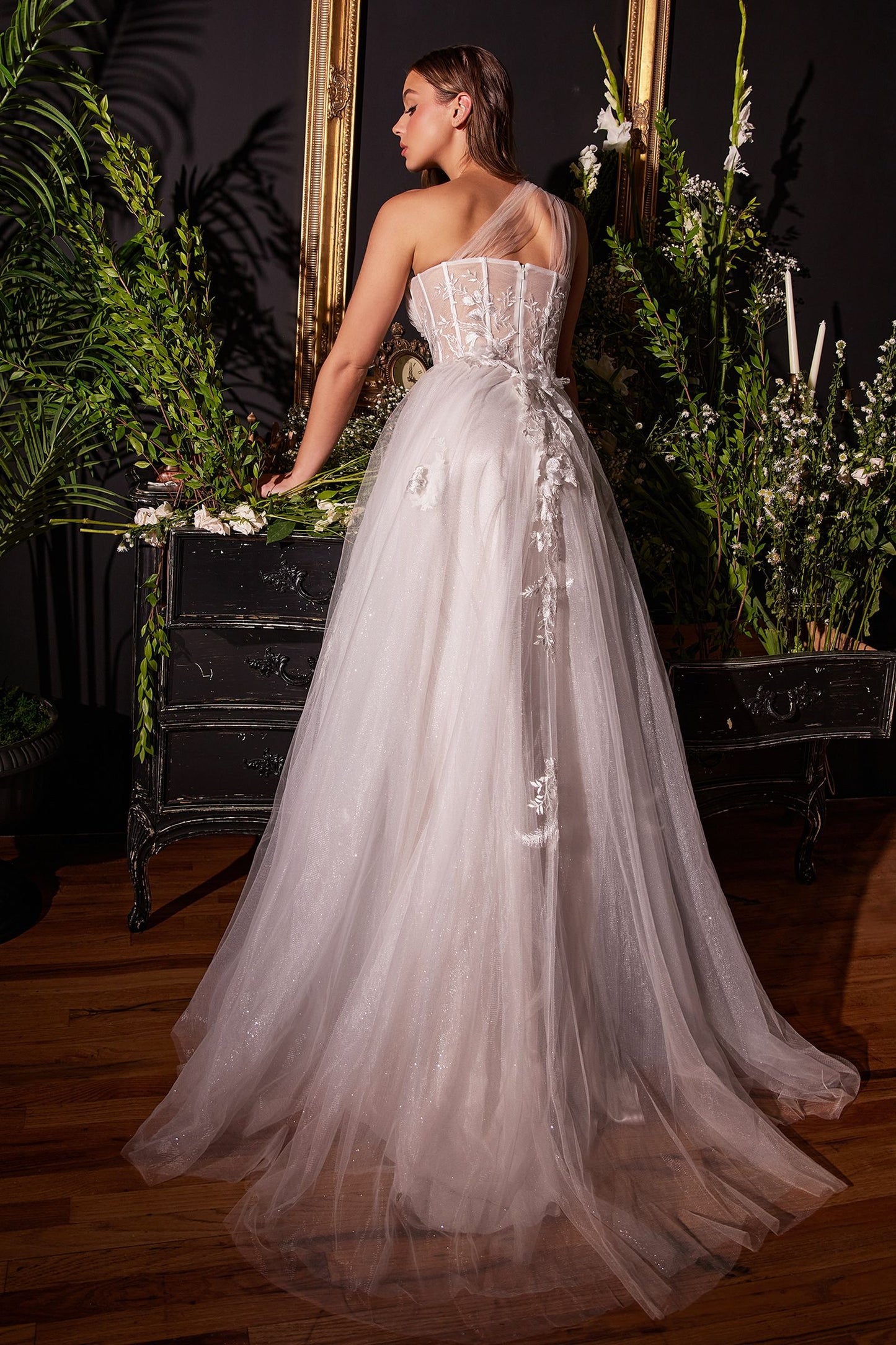 One Shoulder A-Line Bridal Gown-1