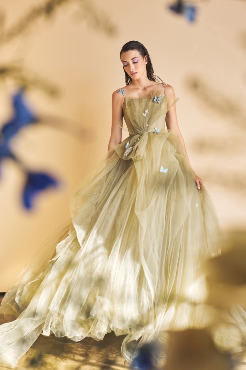 Dancing Butterflies Plisse Ball Gown-1