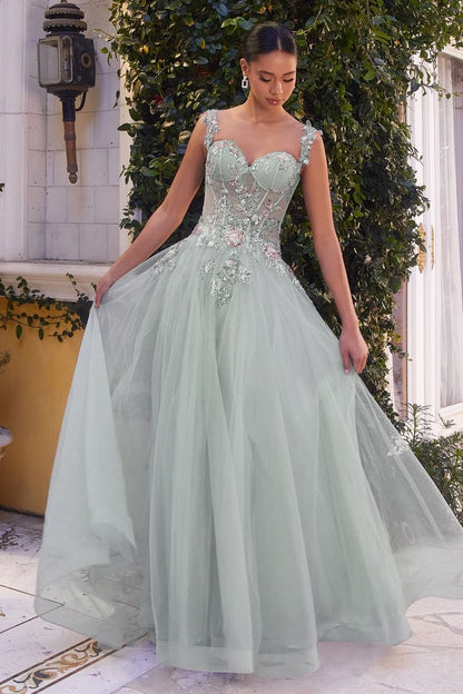 Embellished A-Line Tulle Ball Gown-2