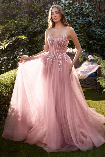 Strapless A-Line Corset Gown-0