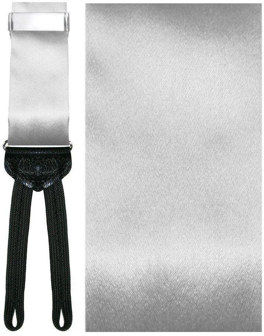 "Abruzzo" Silver Suspenders 1.5" Width-0