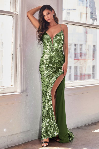 Paillette Fitted Gown-0