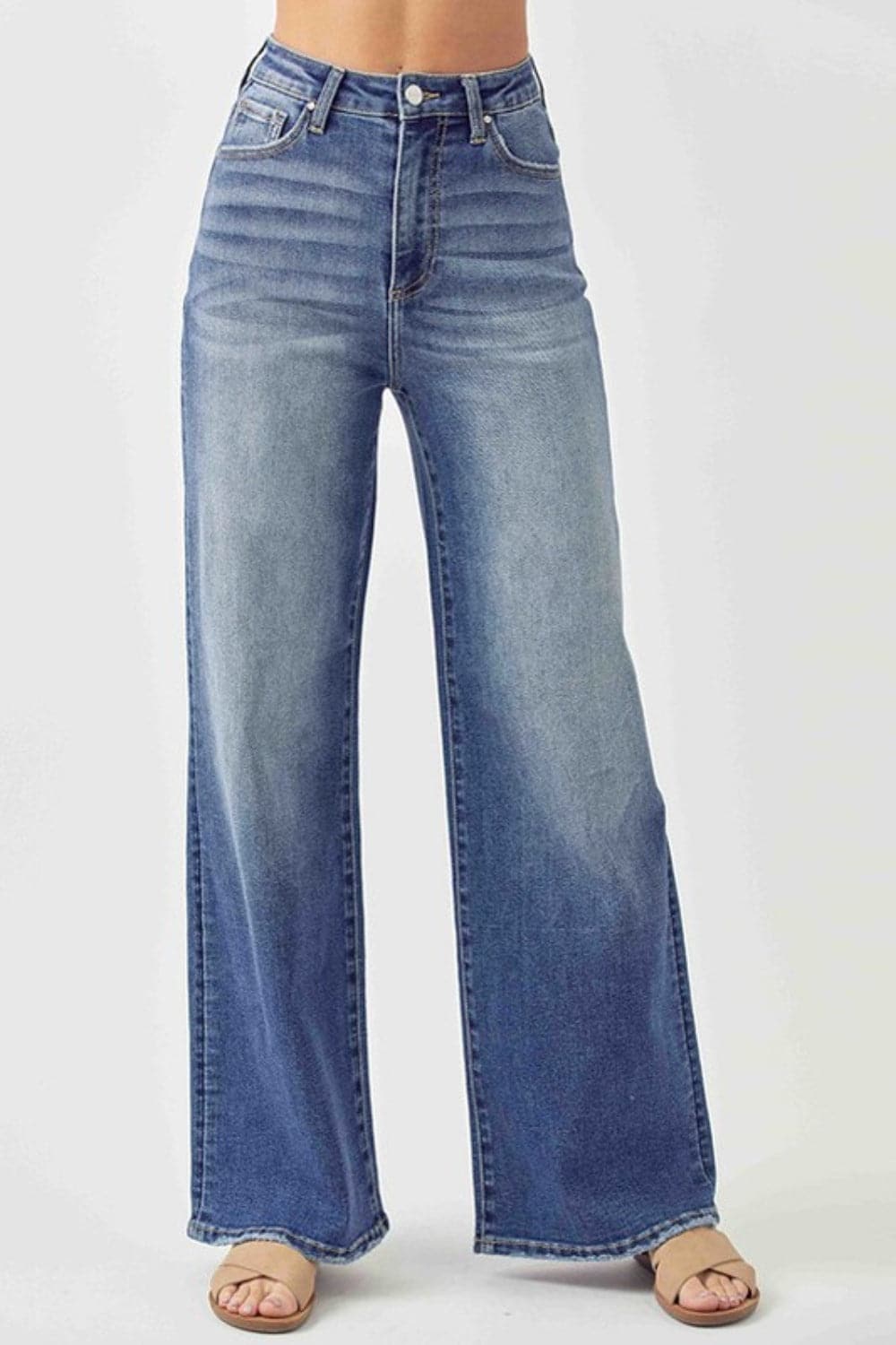 Risen Full Size High Rise Wide Leg Jeans-3